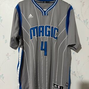 Elfrid Payton Adidas Gray and Blue Magic Sleeve Jersey Shirt